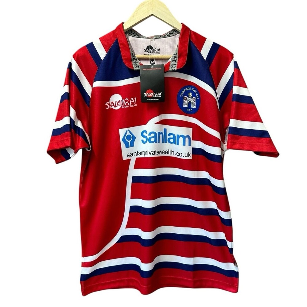 Samurai British Rugby Shirt Jersey Size Medium Short Sleeve Red/Blue/White NEW